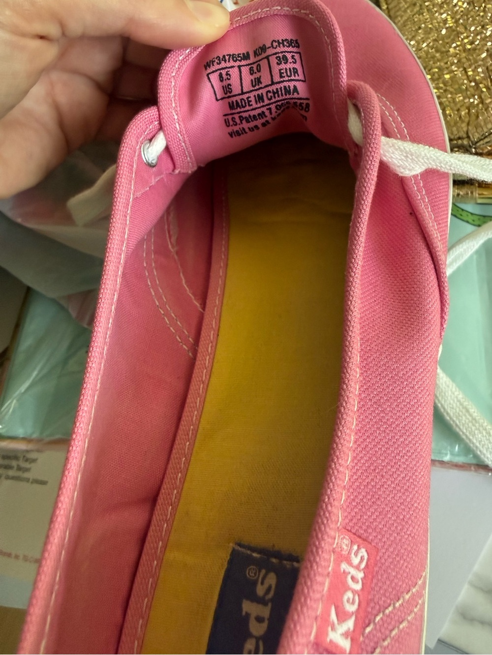 Women’s Keds Pink Canvas Low-Top Sneakers with White Laces - Picture 9 of 11